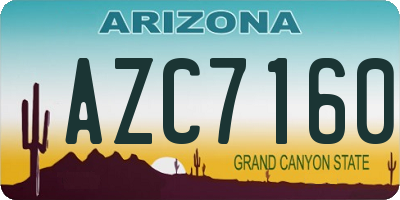 AZ license plate AZC7160