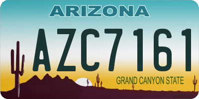 AZ license plate AZC7161