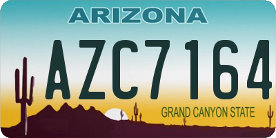 AZ license plate AZC7164