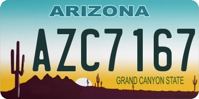 AZ license plate AZC7167