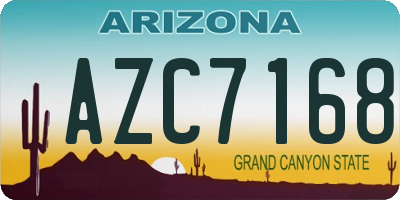 AZ license plate AZC7168