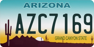 AZ license plate AZC7169
