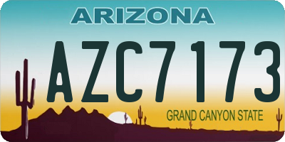 AZ license plate AZC7173