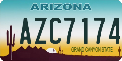 AZ license plate AZC7174