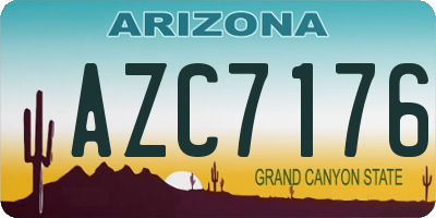 AZ license plate AZC7176