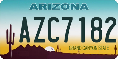 AZ license plate AZC7182