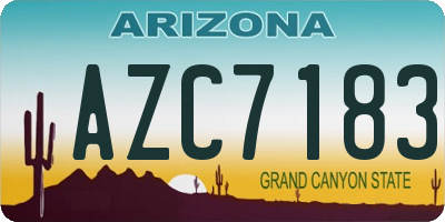 AZ license plate AZC7183