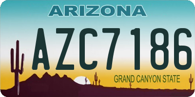 AZ license plate AZC7186