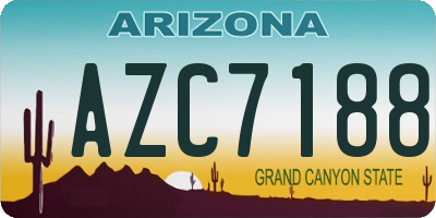 AZ license plate AZC7188