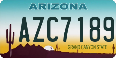 AZ license plate AZC7189
