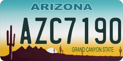 AZ license plate AZC7190