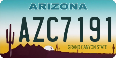 AZ license plate AZC7191
