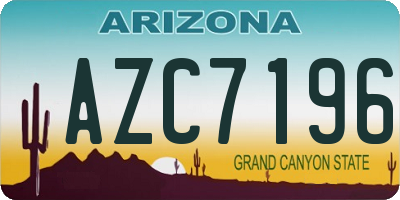 AZ license plate AZC7196