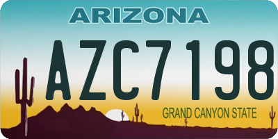 AZ license plate AZC7198