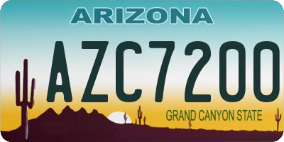 AZ license plate AZC7200