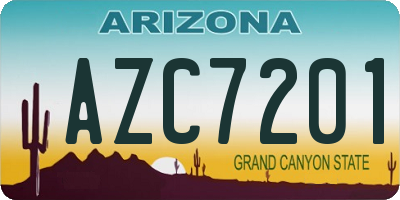 AZ license plate AZC7201