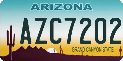 AZ license plate AZC7202