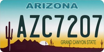 AZ license plate AZC7207