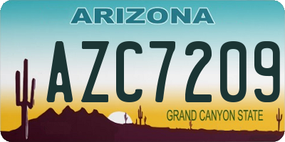 AZ license plate AZC7209