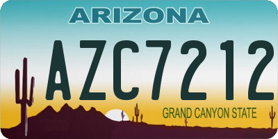AZ license plate AZC7212