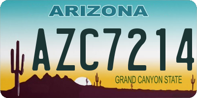 AZ license plate AZC7214