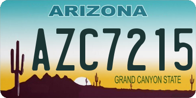 AZ license plate AZC7215