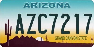 AZ license plate AZC7217