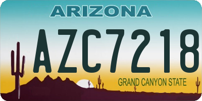 AZ license plate AZC7218