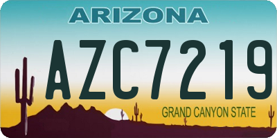 AZ license plate AZC7219
