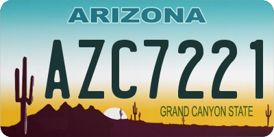 AZ license plate AZC7221