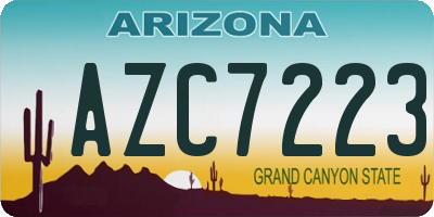 AZ license plate AZC7223