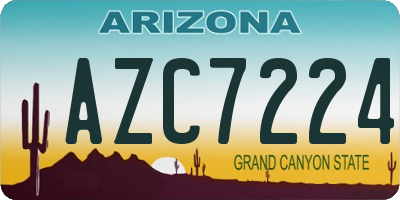 AZ license plate AZC7224