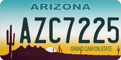 AZ license plate AZC7225