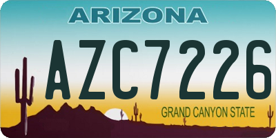 AZ license plate AZC7226