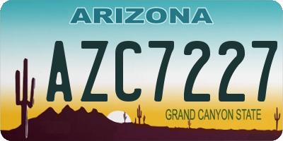 AZ license plate AZC7227