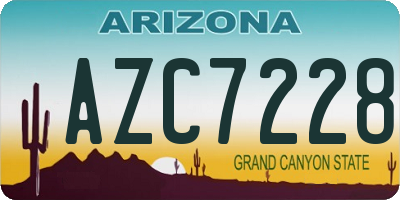 AZ license plate AZC7228