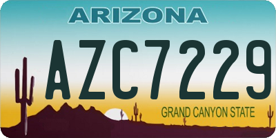 AZ license plate AZC7229