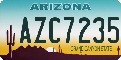 AZ license plate AZC7235