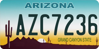 AZ license plate AZC7236