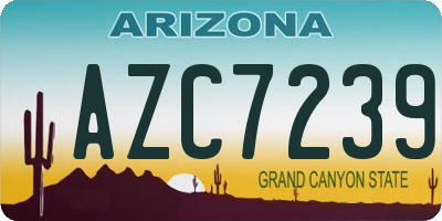 AZ license plate AZC7239