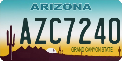 AZ license plate AZC7240