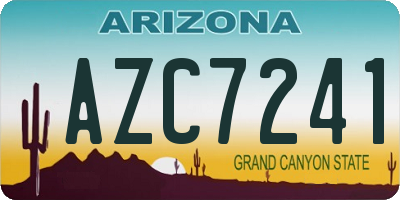 AZ license plate AZC7241
