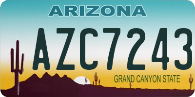 AZ license plate AZC7243