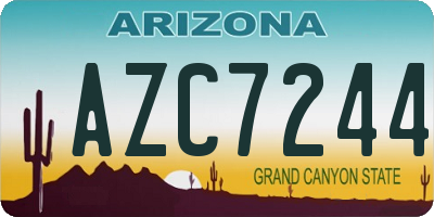 AZ license plate AZC7244