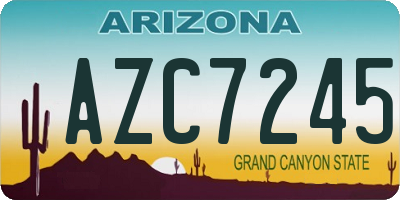 AZ license plate AZC7245