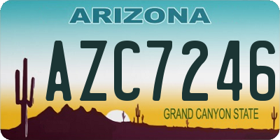 AZ license plate AZC7246