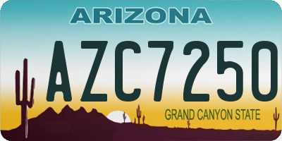 AZ license plate AZC7250