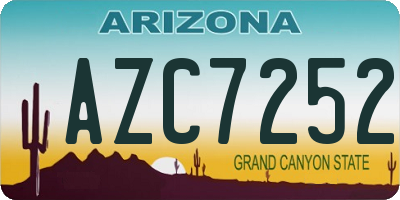 AZ license plate AZC7252