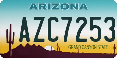 AZ license plate AZC7253