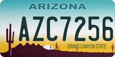 AZ license plate AZC7256